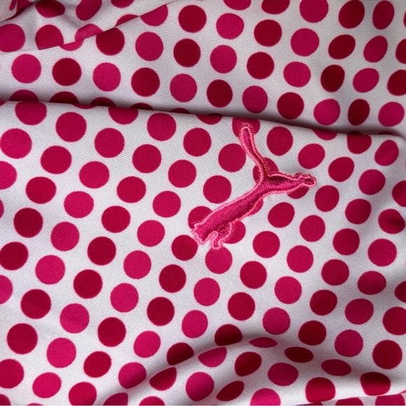 Puma Pink Polka Dot Golf Shirt - Picture 4 of 5